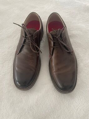 Original Penguin Men's Dark Brown Leather Lace-Up Oxfords